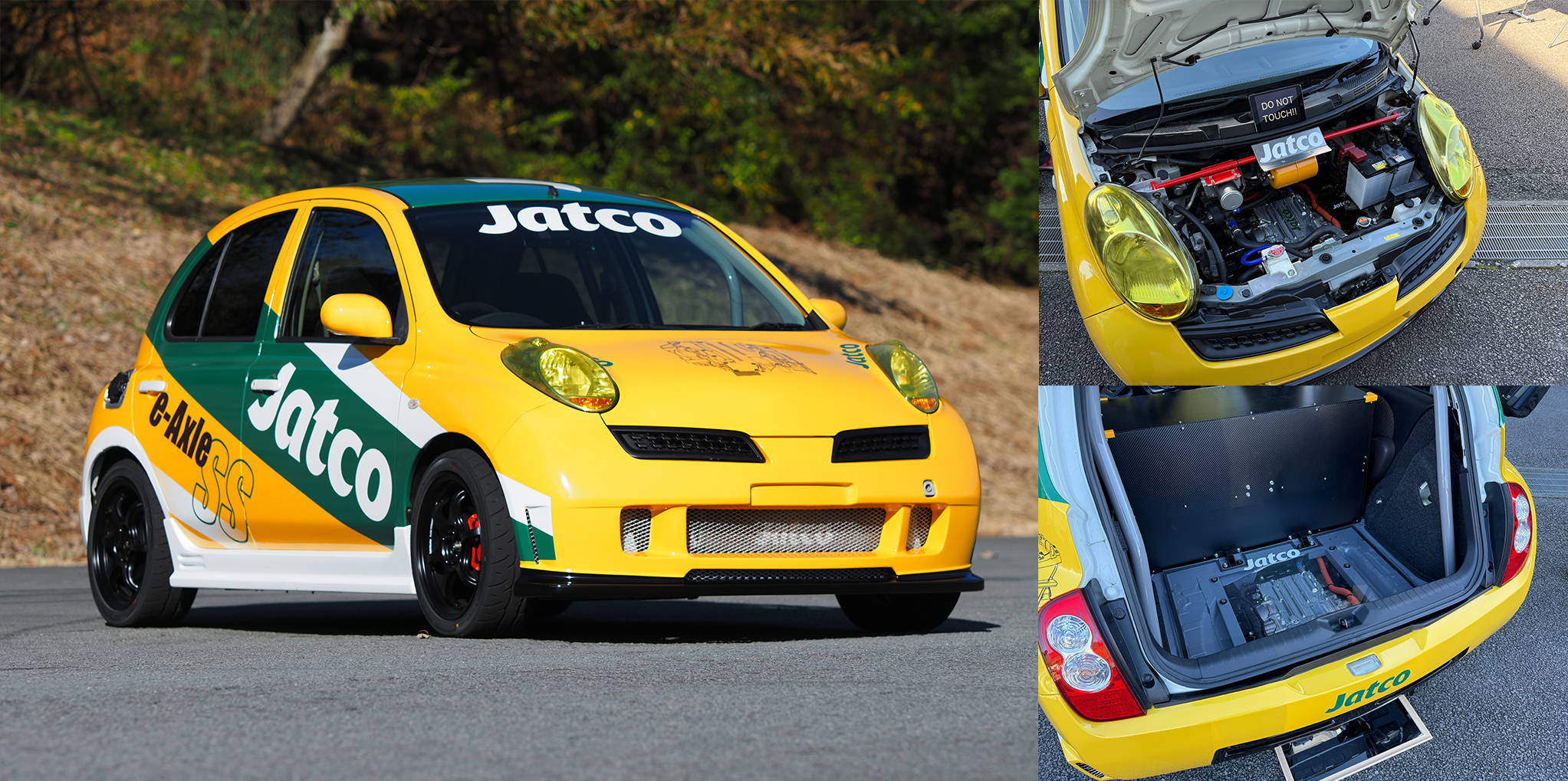 Validation tests using a test car equipped with our ultra-compact e-Axle